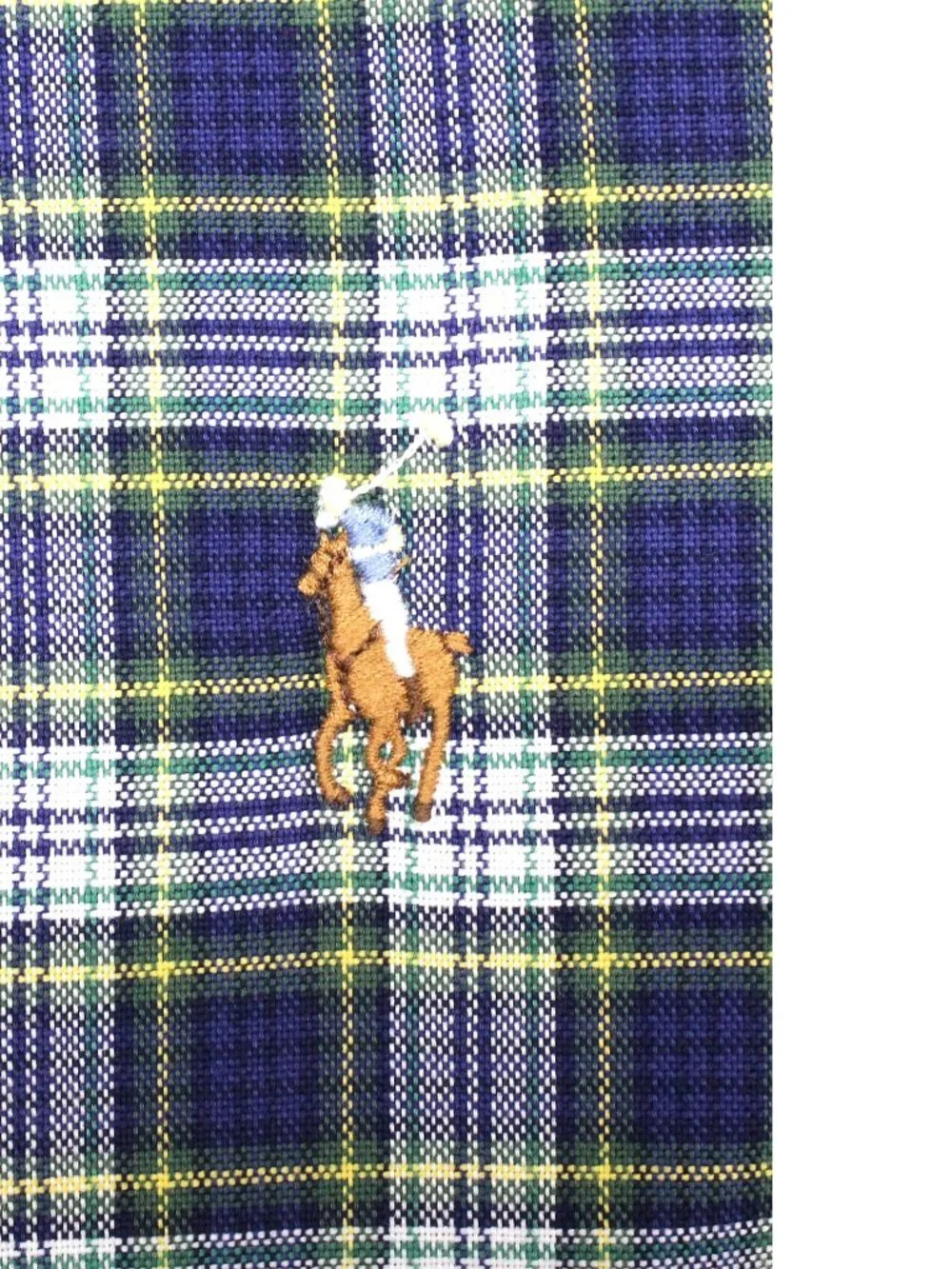 BIG 3XL, 3XB POLO RALPH LAUREN REGULAR FIT SHIRT GREEN & NAVY PLAID 100% COTTON